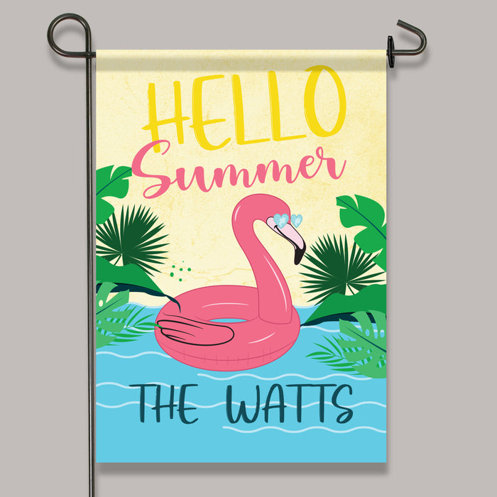 Personalized "Hello Summer" Garden Flag