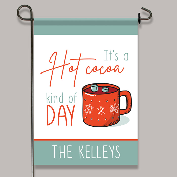 Personalized Hot Cocoa Christmas Garden Flag