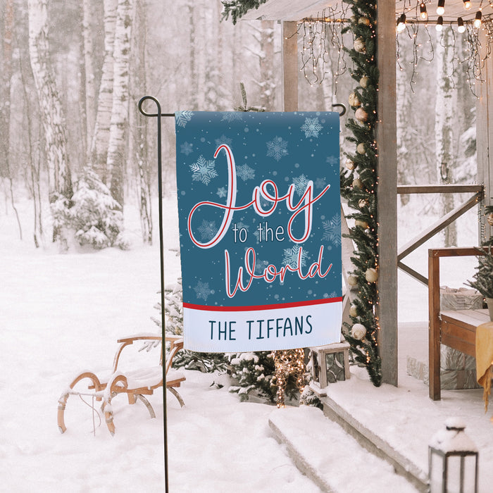 Personalized Joy to the World Garden Flag