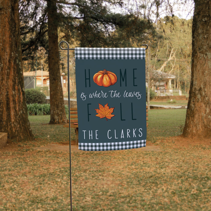 Personalized "Home Is Where The Leaves Fall" Autumn Garden Flag