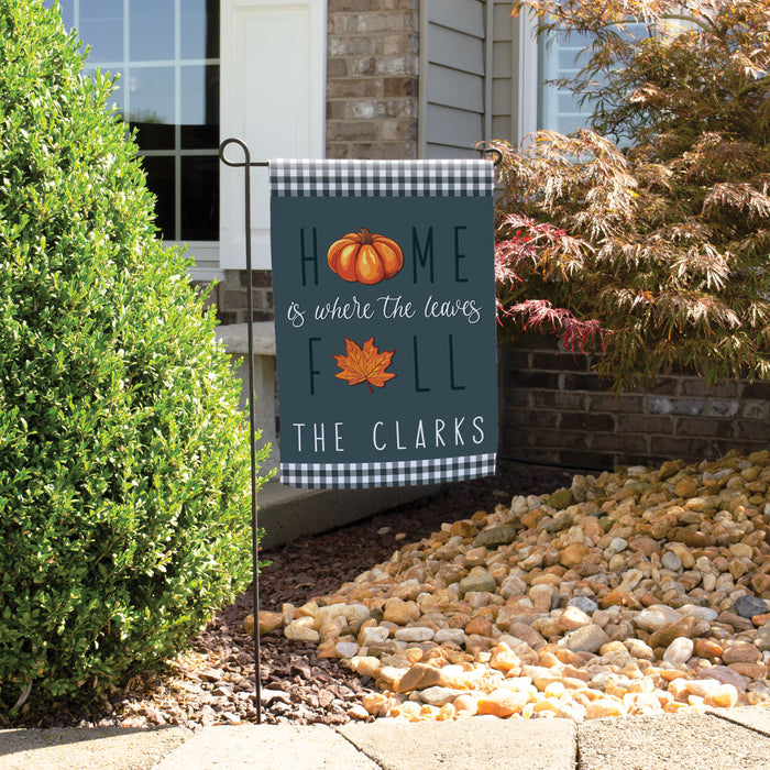 Personalized "Home Is Where The Leaves Fall" Autumn Garden Flag