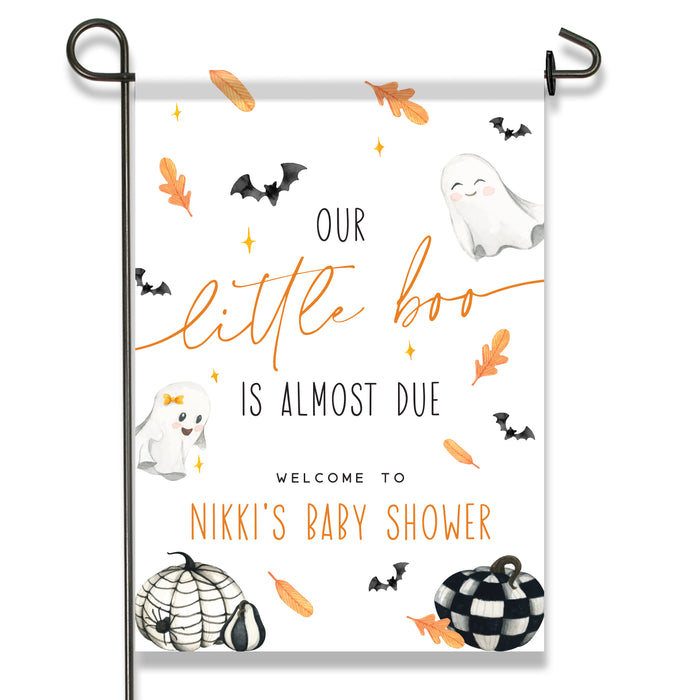 Personalized Halloween Baby Shower Welcome Garden Flag