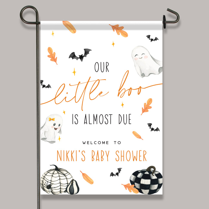 Personalized Halloween Baby Shower Welcome Garden Flag