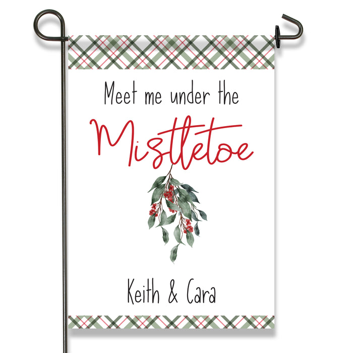 Personalized "Meet Me Under the Mistletoe" Garden Flag