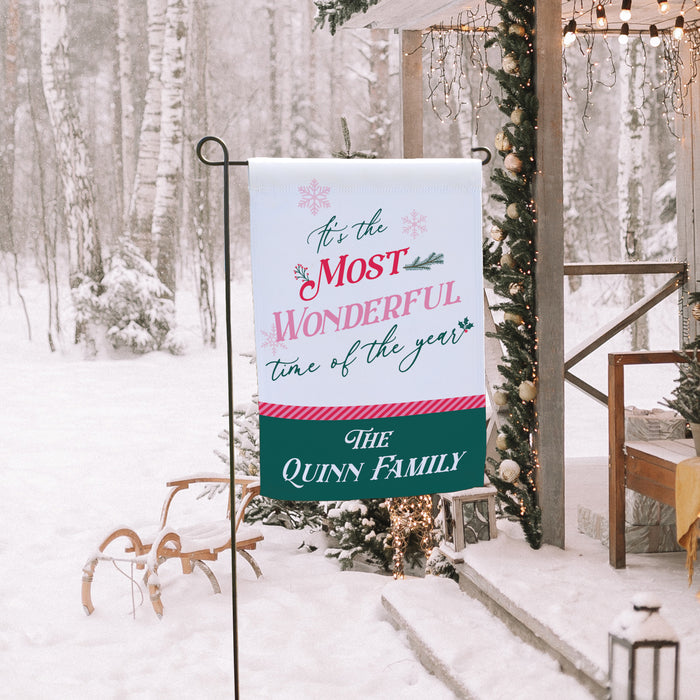 Personalized "Most Wonderful Time of the Year" Garden Flag