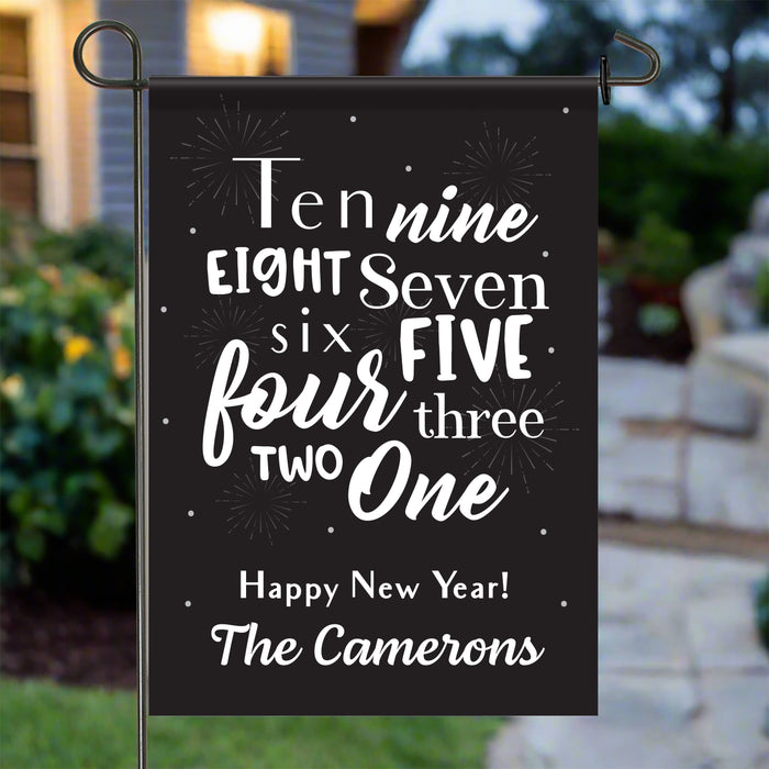 Personalized "Happy New Year" Countdown Welcome Flag