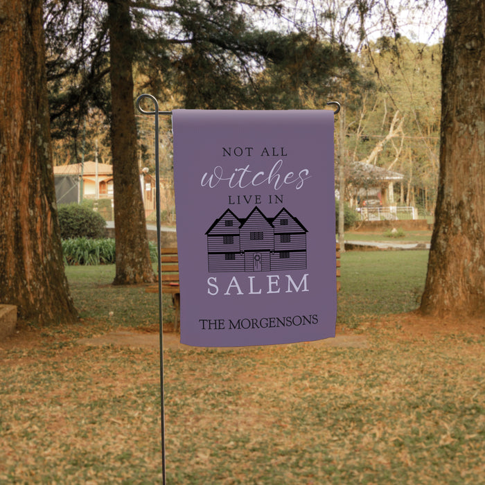 Personalized Salem Witch Halloween Welcome Flag