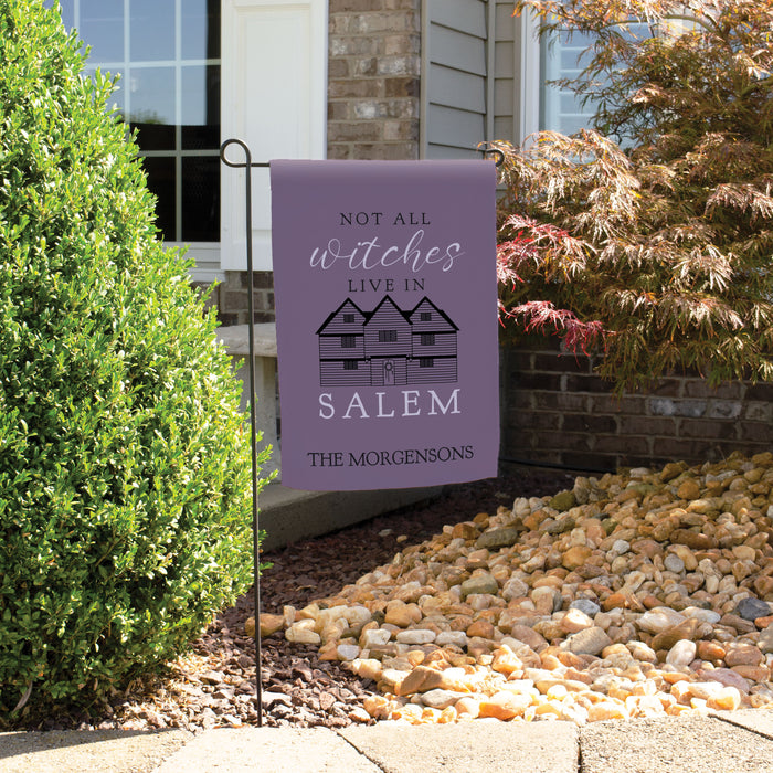 Personalized Salem Witch Halloween Welcome Flag