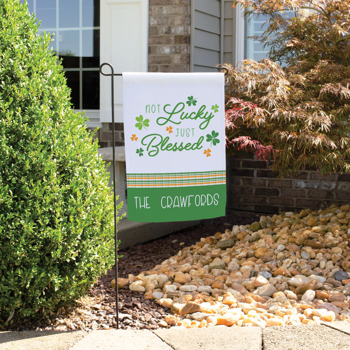 Personalized "Not Lucky Just Blessed" St. Patrick's Day Garden Flag