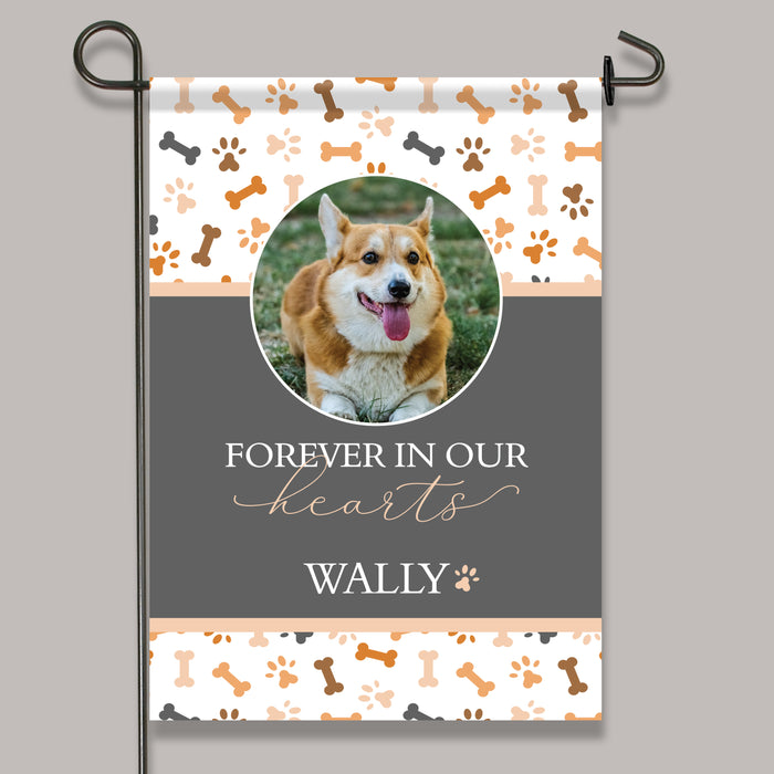 Personalized “Forever in Our Hearts” Pet Photo Memorial Flag