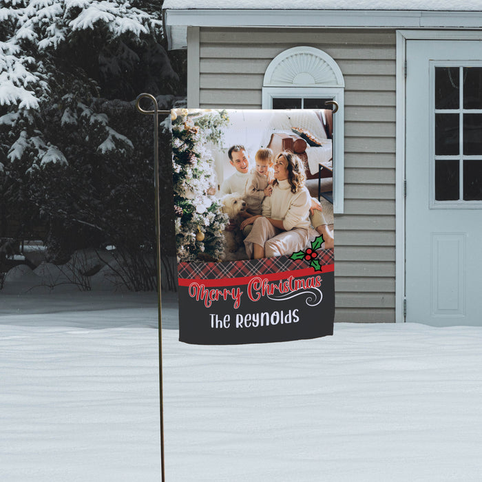 Personalized Family Christmas Photo Garden Flag
