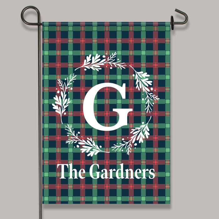 Personalized Holiday Monogram Garden Flag Sign