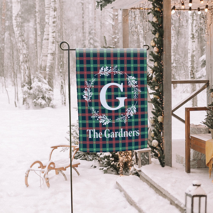 Personalized Holiday Monogram Garden Flag Sign