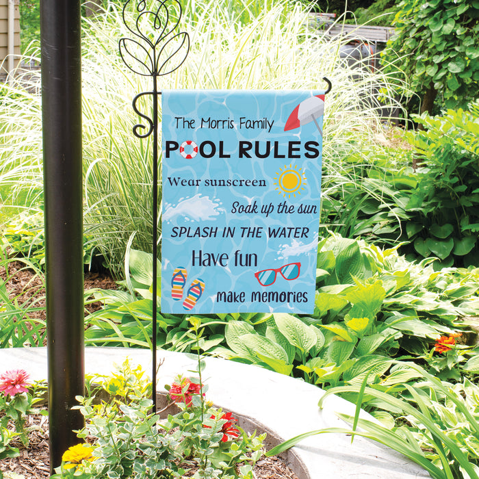 Personalized Pool Rules Garden Flag