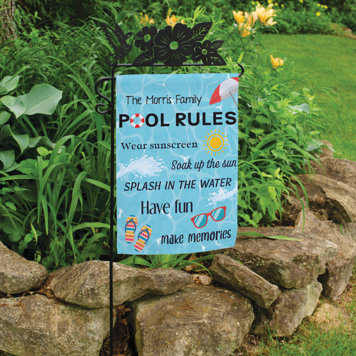 Personalized Pool Rules Garden Flag