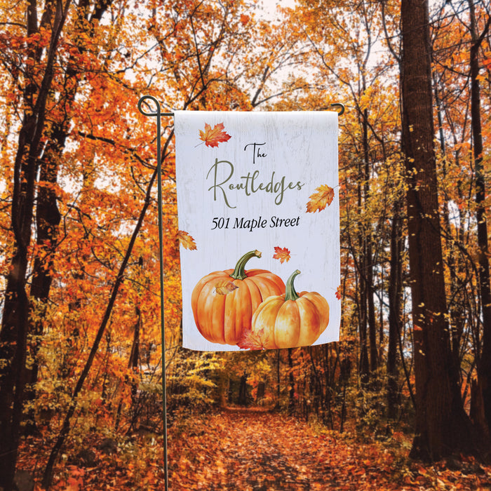 Personalized Pumpkin Garden Flag with Home Address
