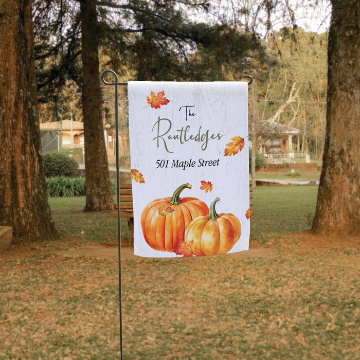 Personalized Pumpkin Garden Flag with Home Address