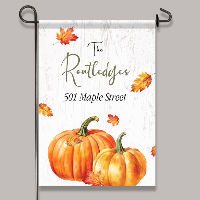 Personalized Pumpkin Garden Flag with Home Address