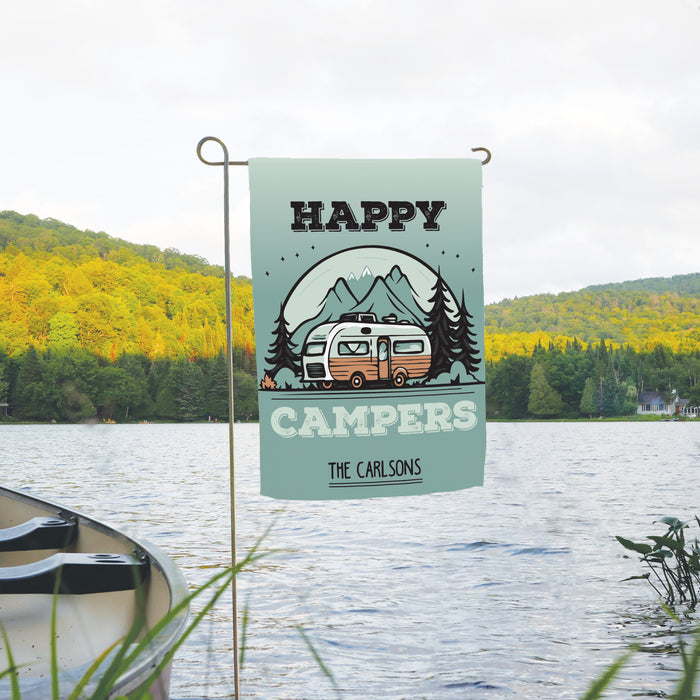 Personalized Happy Campers Camp Yard Flag