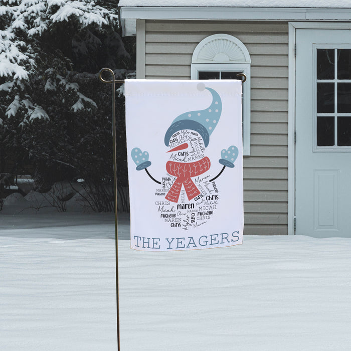 Personalized Snowman Welcome Garden Flag