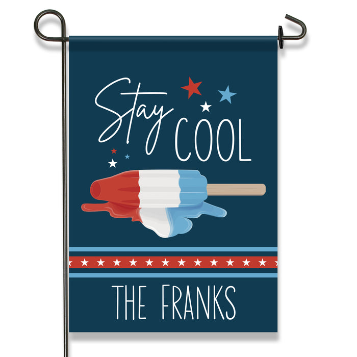Personalized Stay Cool Bomb Pop Garden Flag
