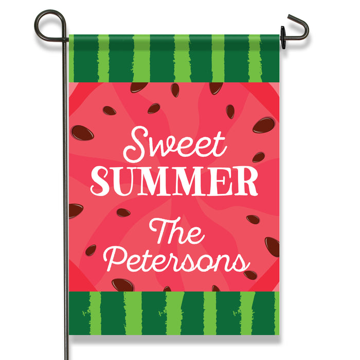 Personalized Watermelon Summer Garden Flag