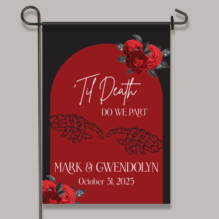 Personalized Halloween Wedding Garden Flag