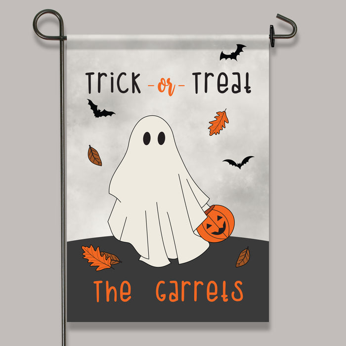 Personalized "Trick or Treat" Halloween Garden Flag