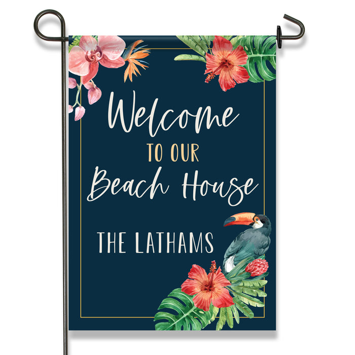 Welcome to the Beach House Personalized Garden Flag