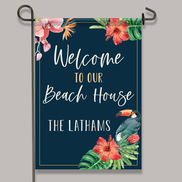 Personalized Welcome to our Beach House Flag