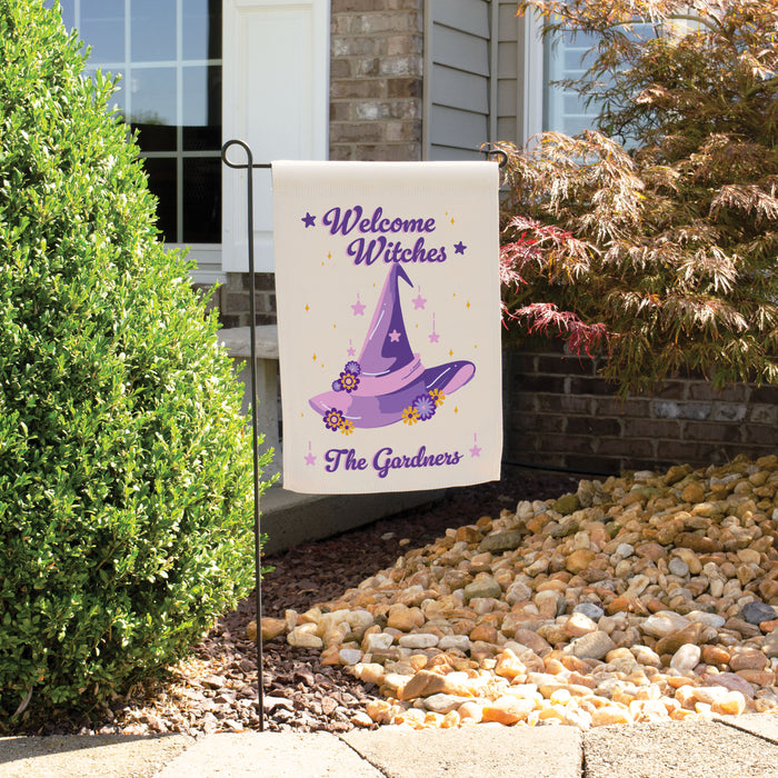 Personalized "Welcome Witches" Preppy Garden Flag