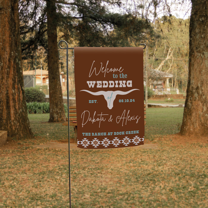 Personalized Western Wedding Welcome Flag