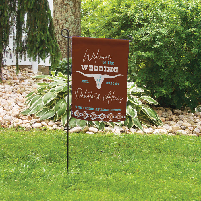 Personalized Western Wedding Welcome Flag