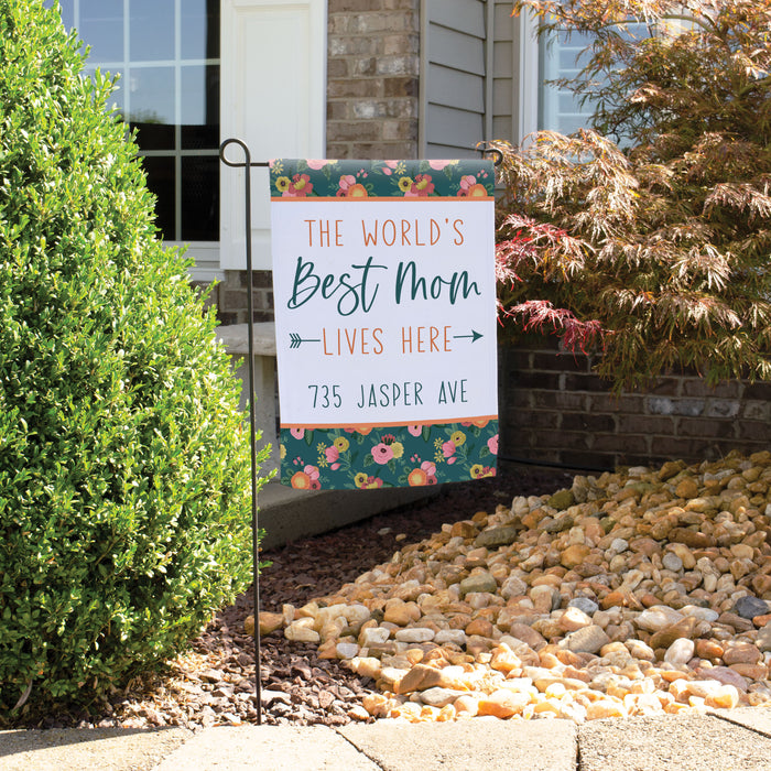 Personalized "World's Best Mom" Garden Flag