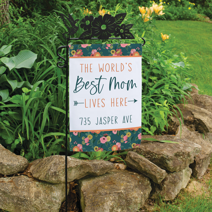 Personalized "World's Best Mom" Garden Flag