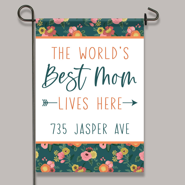 Personalized "World's Best Mom" Garden Flag