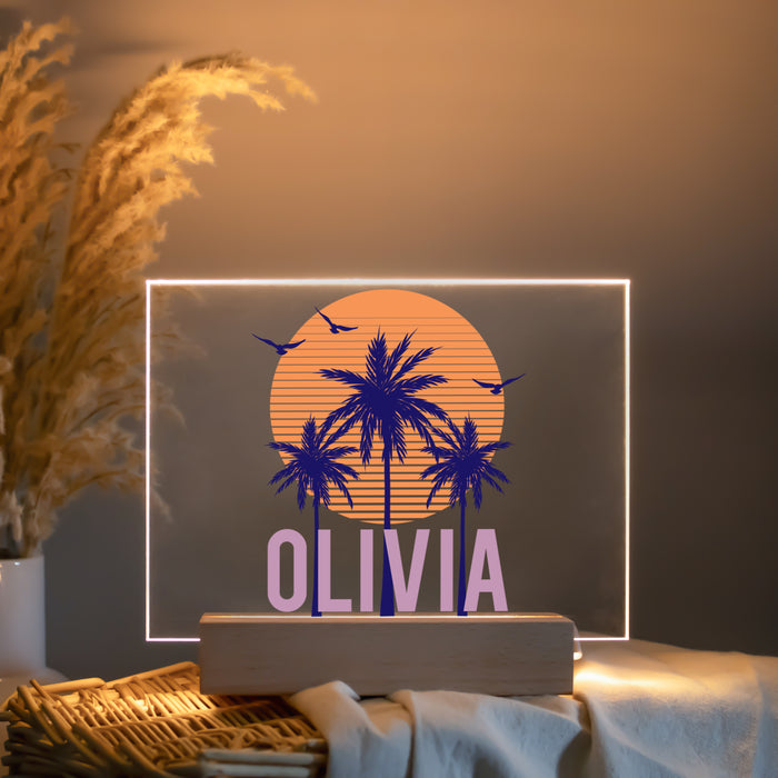 Personalized Colorful Palm Tree LED Light