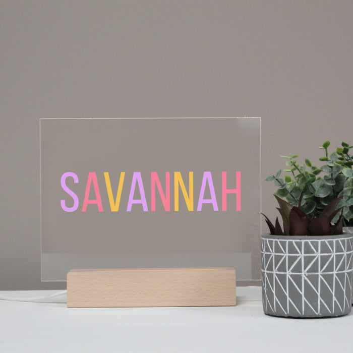 Personalized Colorful Name LED Night Light