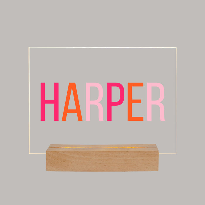 Personalized Colorful Name LED Night Light