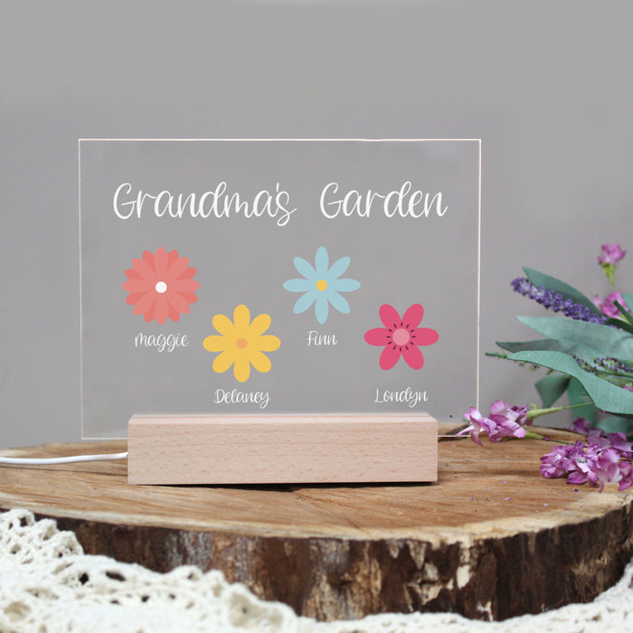 Personalized Grandma's Garden LED Light Decor