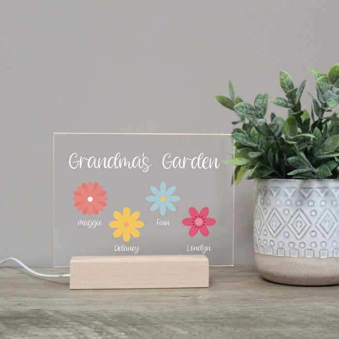 Personalized Grandma's Garden LED Light Decor