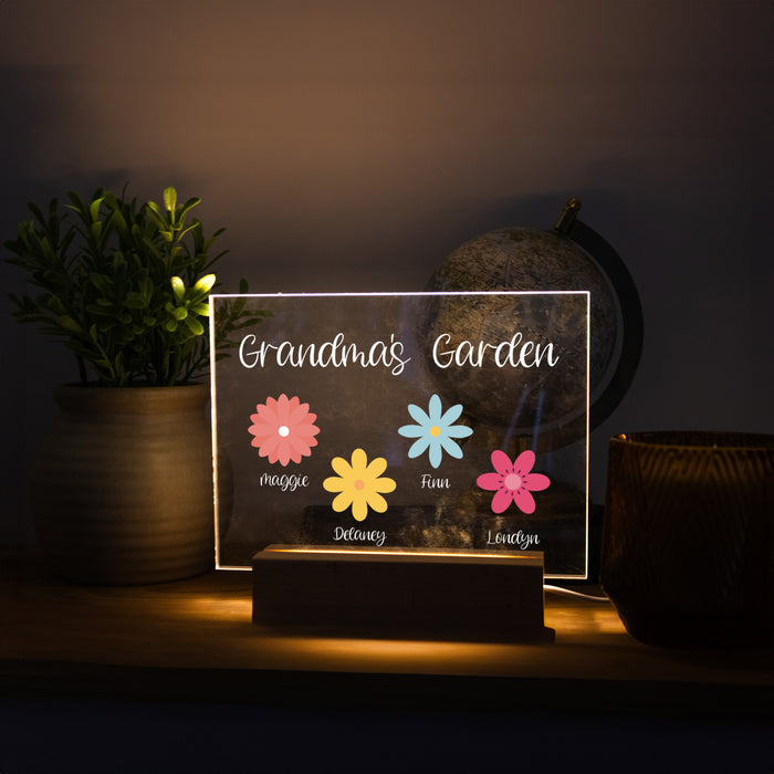 Personalized Grandma's Garden LED Light Decor