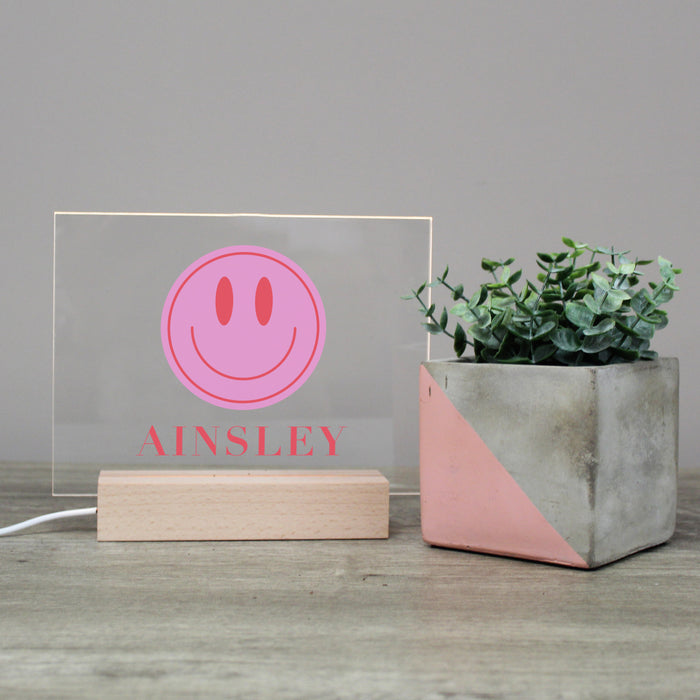 Personalized Preppy Smiley Face LED Night Light