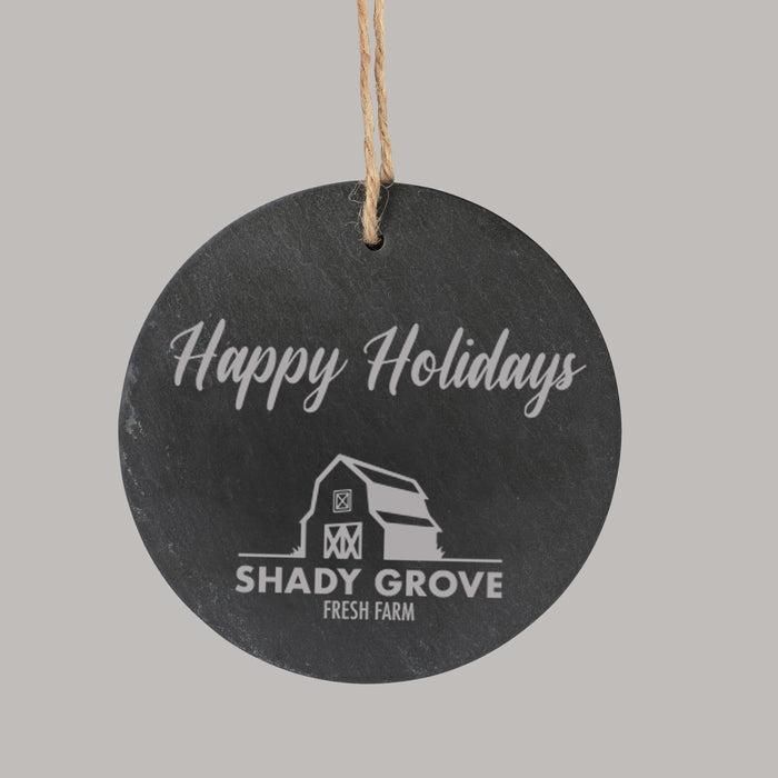 Personalized Company Logo Slate Ornament