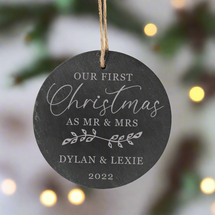 Personalized "Our First Christmas as Mr & Mrs" Ornament