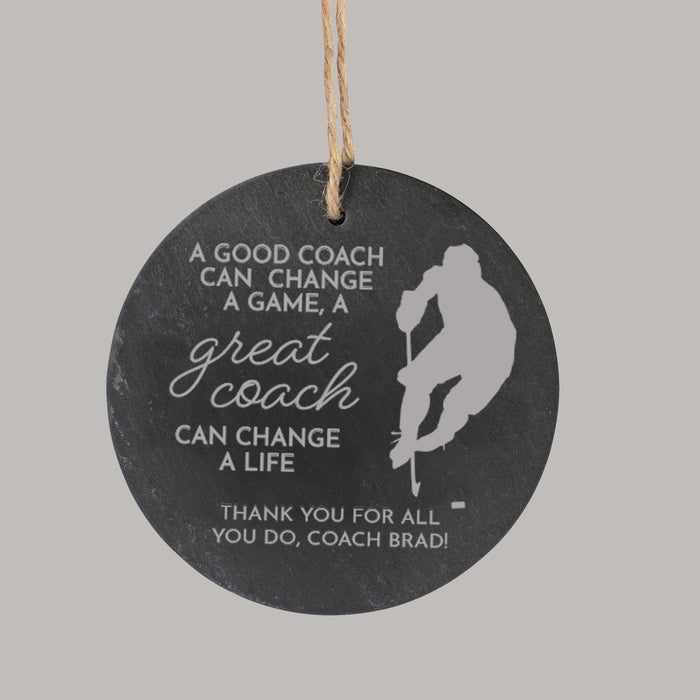 Personalized hockey coach ornament