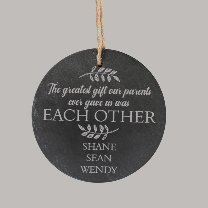 Personalized siblings ornament