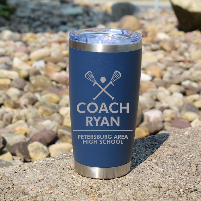 lacrosse coach stainless tumbler 
