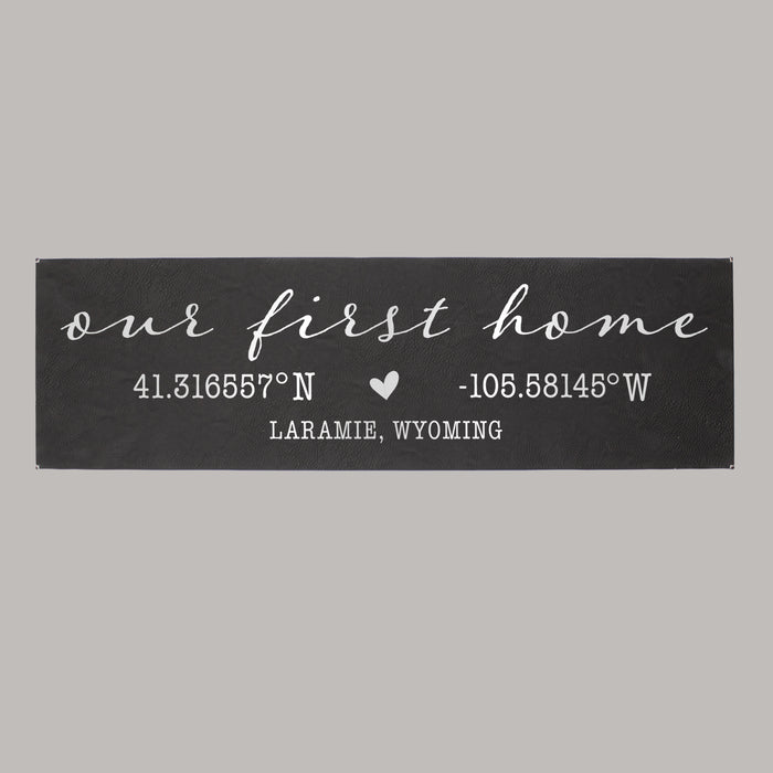 Personalized Our First Home Coordinates Wall Sign