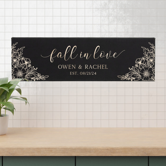 Personalized "Fall In Love" Autumn Wedding Wall Sign